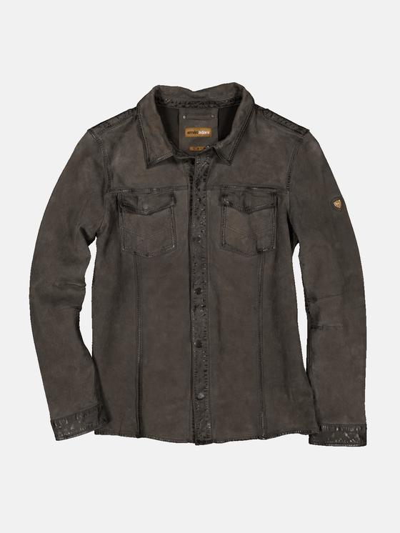 emilio adani Herren Lederjacke slim fit in Dunkelbraun emilio adani Herren Lederjacke slim fit in Dunkelbraun