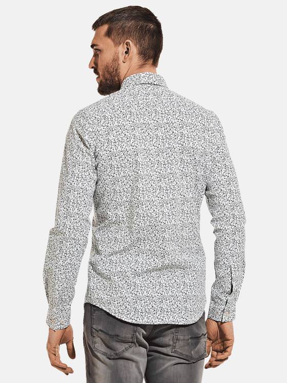 emilio adani Herren Modisches Langarmhemd mit Fancy-Allover-Print in Schwarz emilio adani Herren Modisches Langarmhemd mit Fancy-Allover-Print in Schwarz