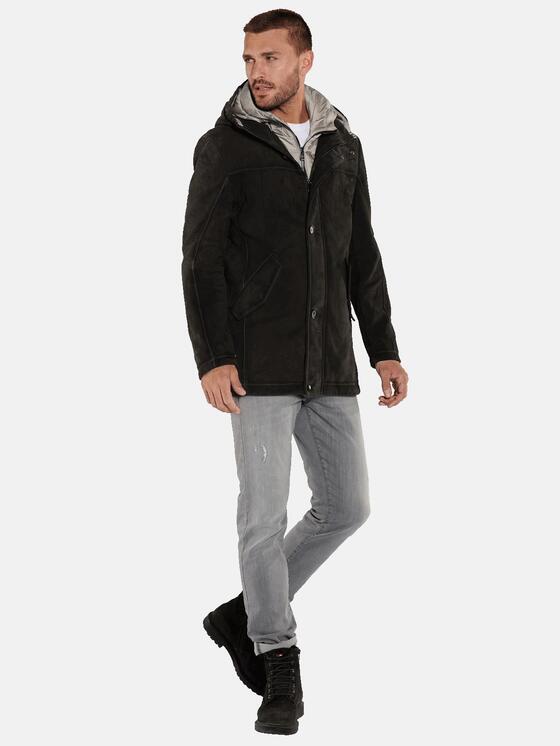 emilio adani Herren Lederparka in Schwarzbraun emilio adani Herren Lederparka in Schwarzbraun