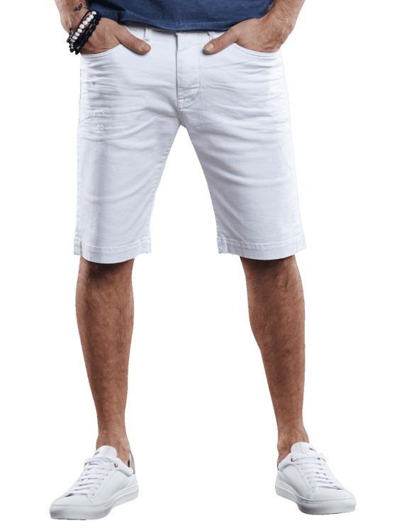emilio adani Weiße Denim Short mit modischen Destroys emilio adani Weiße Denim Short mit modischen Destroys