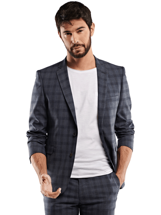 emilio adani Herren Anzugsakko mit Karomuster in Marineblau emilio adani Herren Anzugsakko mit Karomuster in Marineblau