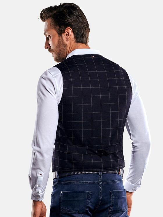 emilio adani Herren Sakkoweste mit Gitternetzkaro in Schwarz emilio adani Herren Sakkoweste mit Gitternetzkaro in Schwarz