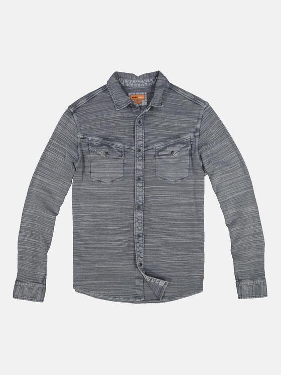emilio adani Herren Poloshirt langarm in Dunkelgrau emilio adani Herren Poloshirt langarm in Dunkelgrau