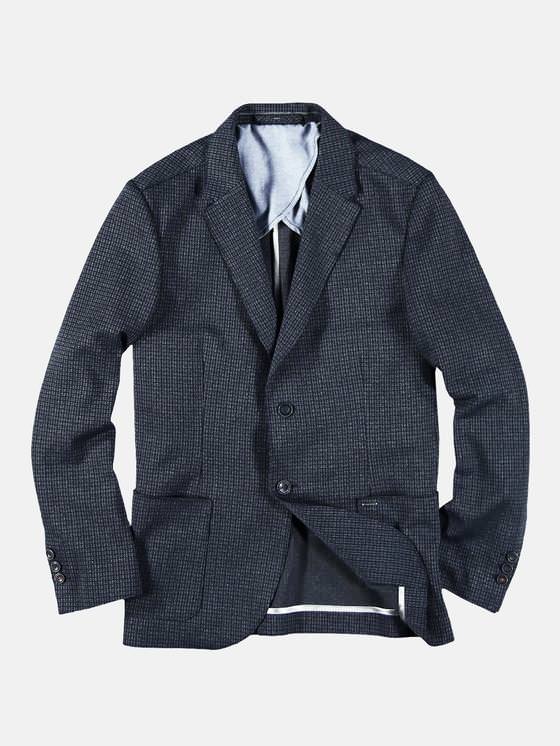 emilio adani Herren elastisches Sakko mit lässiger Kantenverarbeitung in Marineblau emilio adani Herren elastisches Sakko mit lässiger Kantenverarbeitung in Marineblau