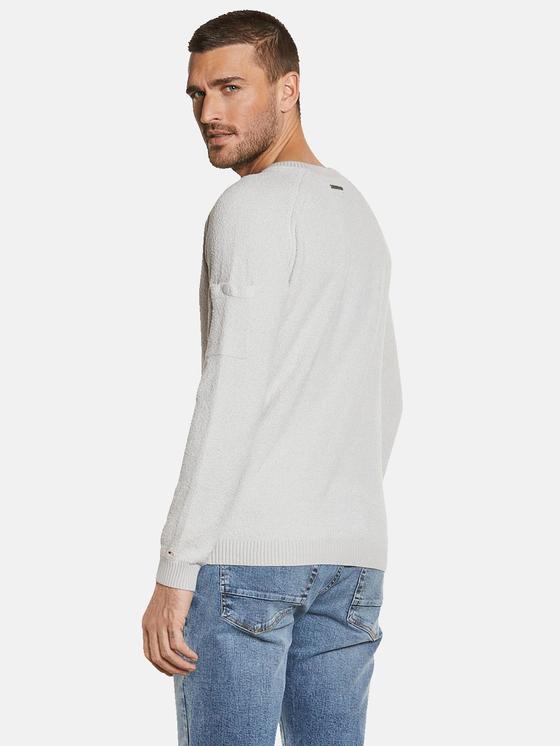 emilio adani Herren Pullover strukturiert in Hellgrau emilio adani Herren Pullover strukturiert in Hellgrau