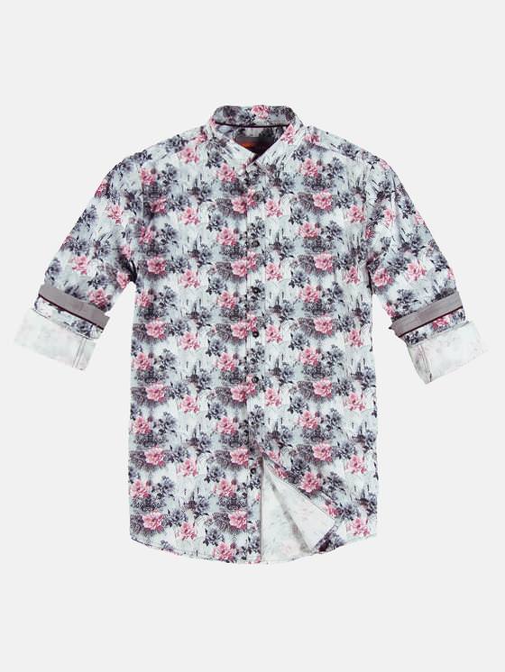 emilio adani Herren Langarm-Hemd mit floralem Print in Weinrot emilio adani Herren Langarm-Hemd mit floralem Print in Weinrot