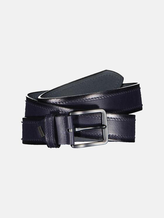 emilio adani Herren Ledergürtel mit Ziersteppung in Saphirblau emilio adani Herren Ledergürtel mit Ziersteppung in Saphirblau