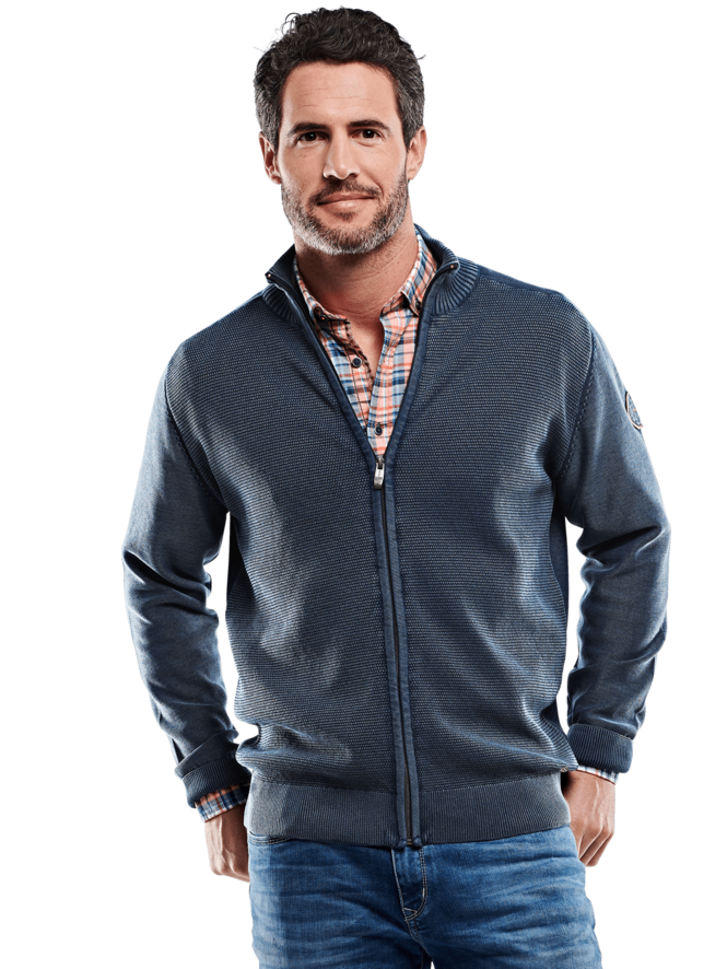 Herren engbers sportive Baumwolljacke in Marineblau kaufen 27173