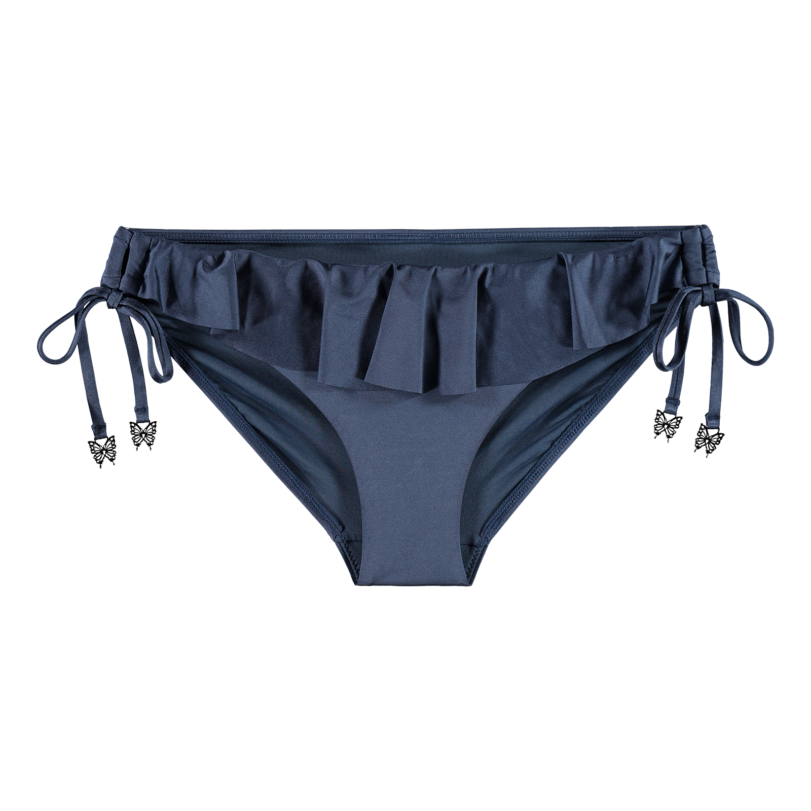 Slip Bikini Donna Ocean Blues – Vita Media, Floreale, Con Tripli Lacci Laterali, Taglia M