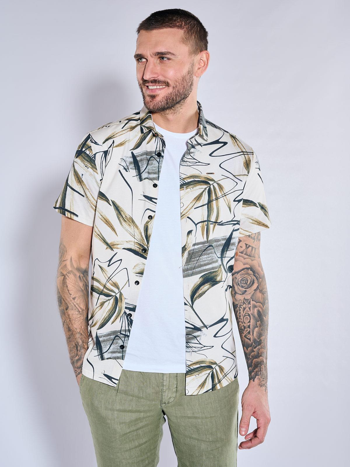 Herren Kurzarm-Hemd slim fit in Khaki kaufen 36969 | emilioadani