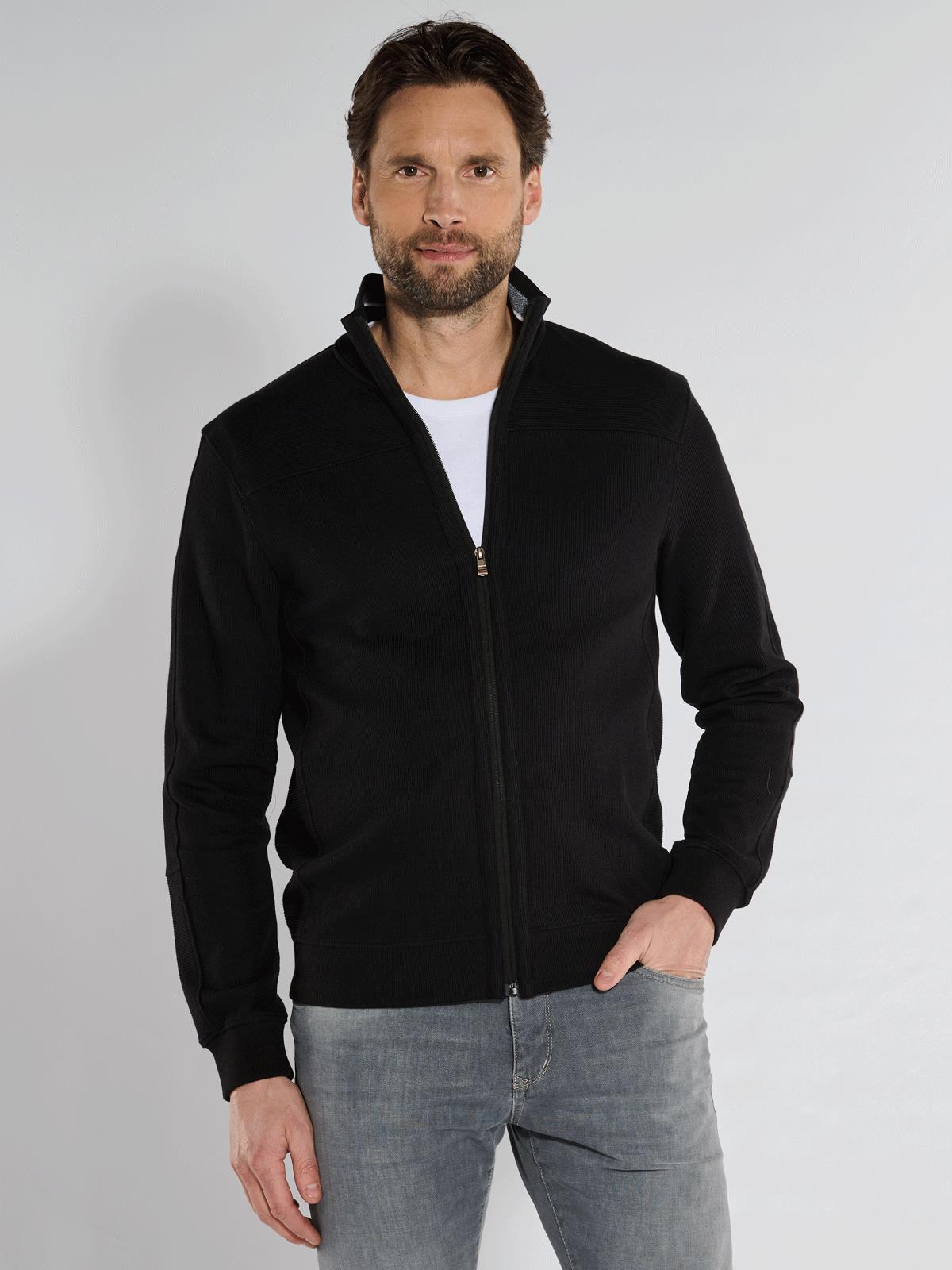 Herren engbers Sweatjacke mit Zipper in Schwarz kaufen 36337