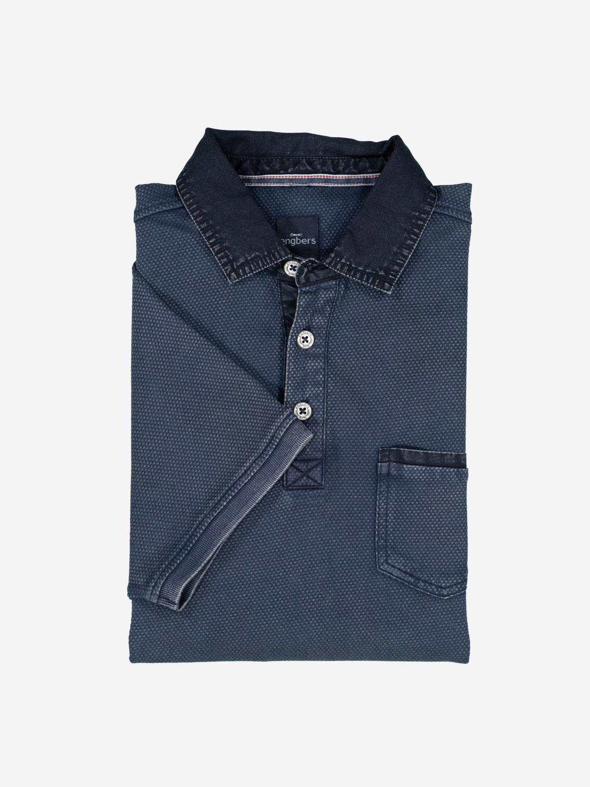 Herren engbers Polo-Shirt strukturiert in Saphirblau kaufen 37120