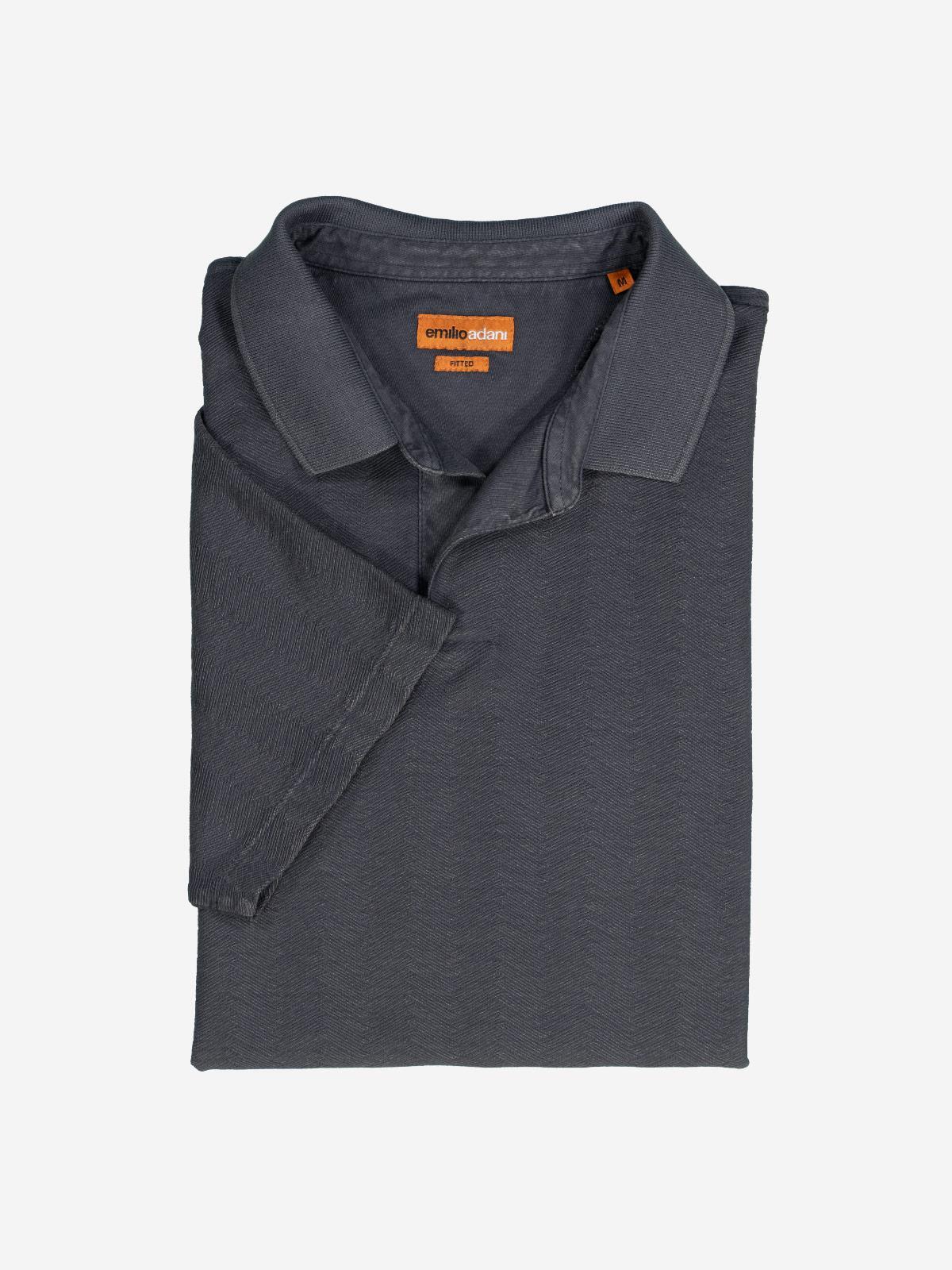 Herren Polo-Shirt strukturiert in Schwarz kaufen 36977 | emilioadani