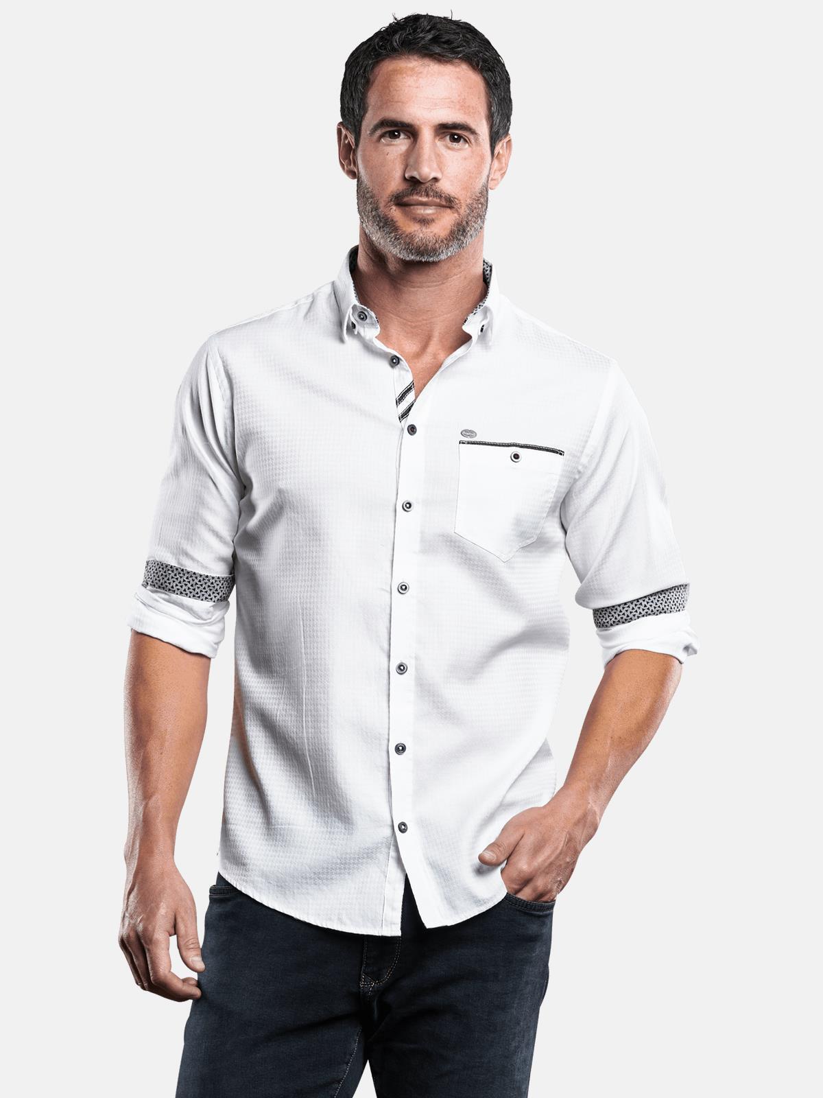 Engbers Herren Langarmhemd Uni - Twill Baumwolle Hemd Mit Brusttasche