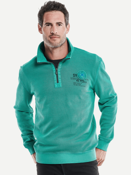 engbers Herren struckturiertes Sweatshirt in Türkis 26733