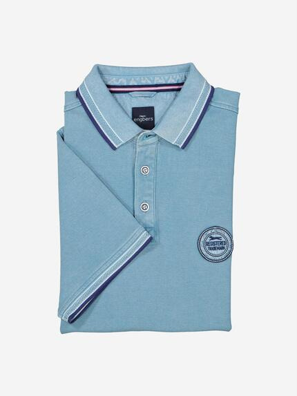 engbers Polo-Shirt regular Mittelblau