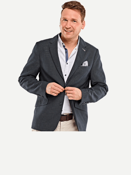 Herren Sakko Mit Sportlichen Armelpatches In Saphirblau Kaufen