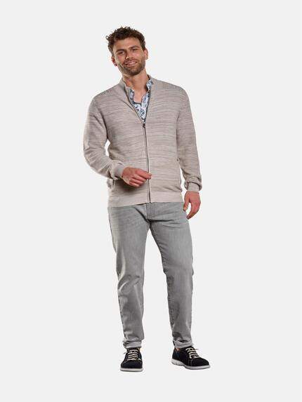 engbers Herren Cardigan strukturiert Beige 33008