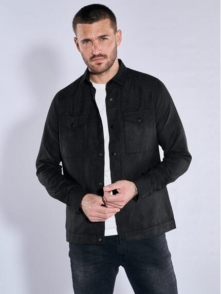 emilio adani Overshirt in Suedeoptik uni Schwarz