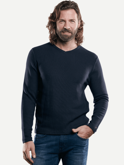 emilio adani Herren lässiger Allround-Pullover in Blau 29206