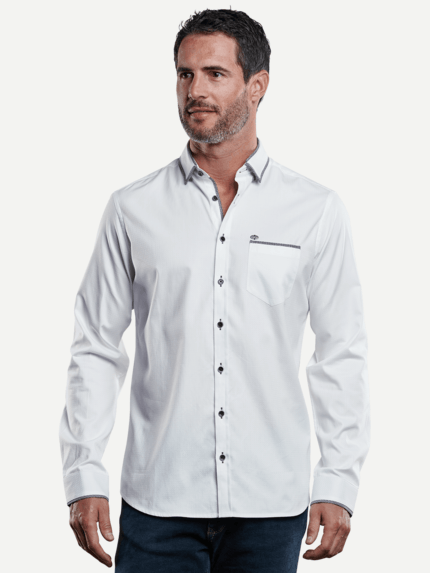 engbers Herren Hemd uni in Weiß 28959