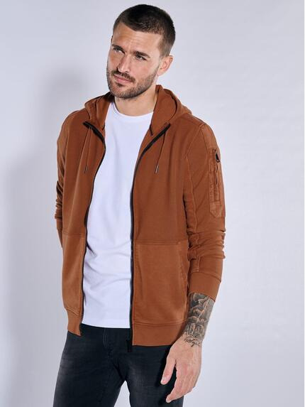 emilio adani Sweatjacke mit Kapuze Dunkelorange