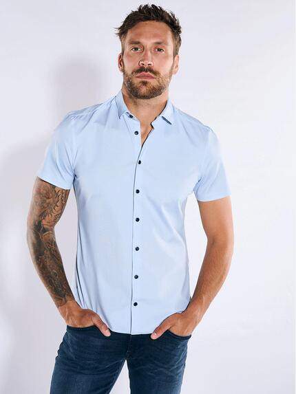 emilio adani Herren Funktionshemd aus Jersey Hellblau 38799