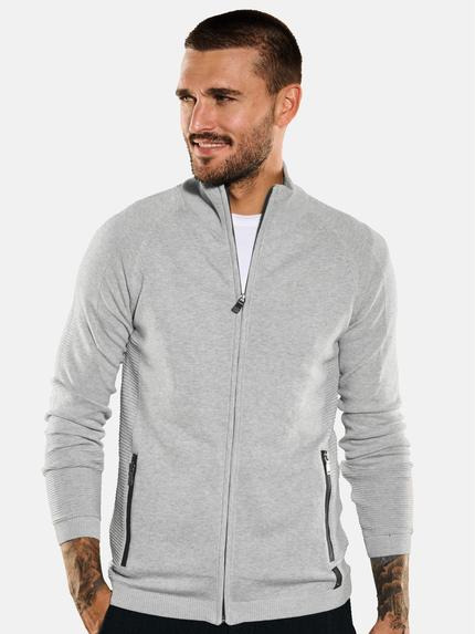 emilio adani Herren Cardigan uni Grau 35321