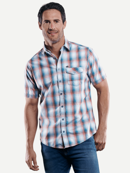 engbers Herren Kariertes Halbarmhemd in Rot 29092