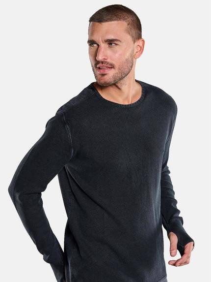 emilio adani Herren Pullover strukturiert Blau 34121