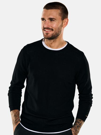 emilio adani Herren Pullover regular Schwarz 35415