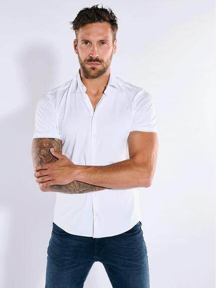 emilio adani Herren Funktionshemd aus Jersey Reinweiss 38798