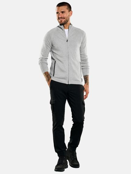 emilio adani Herren Cardigan uni Grau 35321