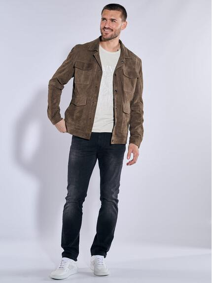 emilio adani Herren Lederjacke regular Braun 37168