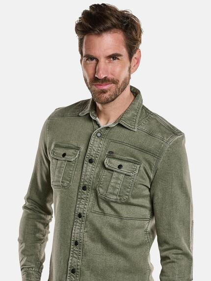 engbers Herren Overshirt uni Grün 33665