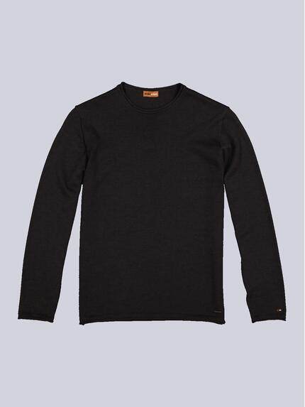 Engbers Pullover Schurwolle Schwarz T Shirt Herren OLYMP Herren