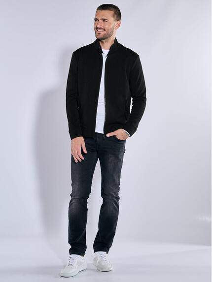 emilio adani Herren Blouson-Jacke strukturiert Schwarz 37260