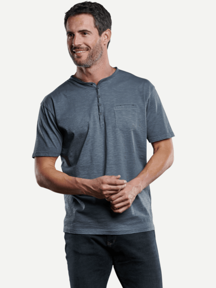engbers Herren Henley T-Shirt in Blau 28911