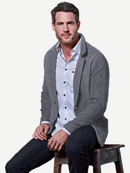 engbers Herren strukturiertes Stricksakko in Blau 26772