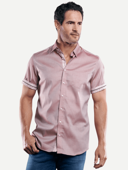 engbers Herren 100% bügelfreies Hemd in Rot 29453