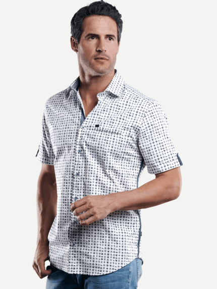 engbers Herren Hemd kurzarm in Blau 29471