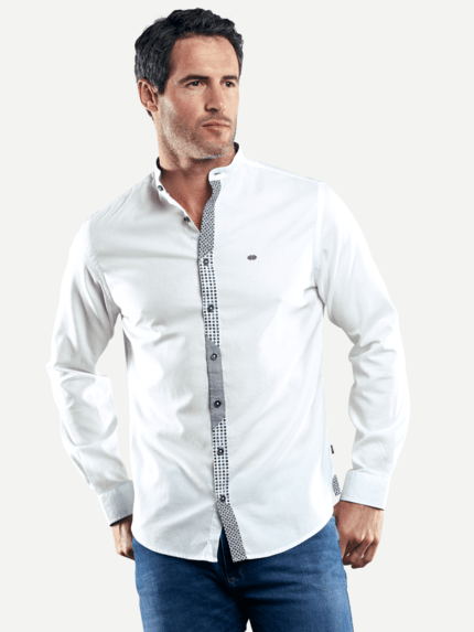 engbers Herren Hemd mit stylischer Knopfleiste in Weiß 29376