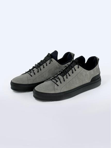 emilio adani Herren Sneaker aus Nubuk-Leder Grau 37424