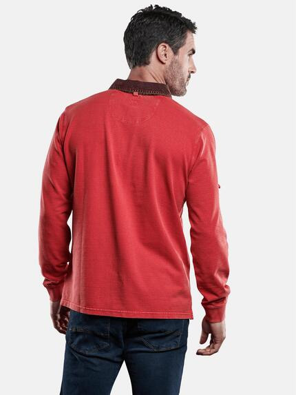 Herren engbers Poloshirt langarm in Rot kaufen 28913 engbers