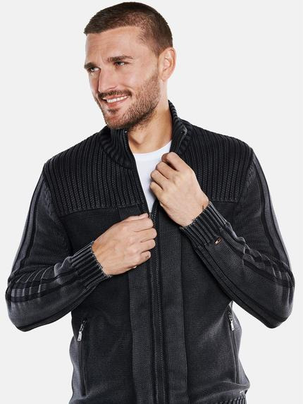 emilio adani Herren Cardigan strukturiert Blau 33812