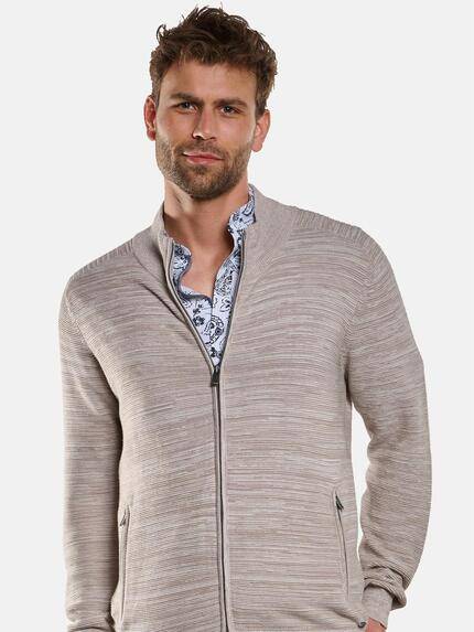 engbers Herren Cardigan strukturiert Beige 33008