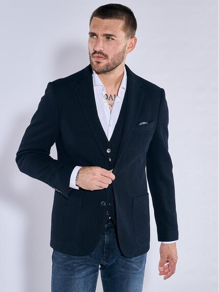 emilio adani Freizeit-Sakko slim fit Saphirblau