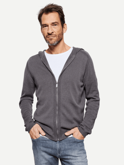 ENGBERS GERMANY Herren Cardigan aus 100% Naturfasern in Braun 29673