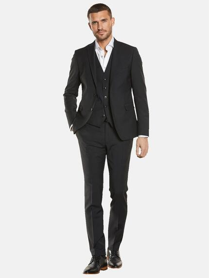 emilio adani Herren Anzug-Sakko slim fit Schwarz 34915