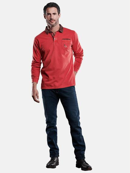 Herren engbers Poloshirt langarm in Rot kaufen 28913 engbers